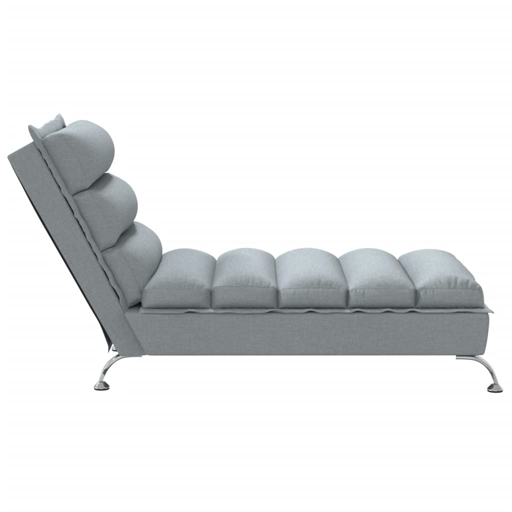 vidaXL Șezlong cu perne, gri deschis, material textil