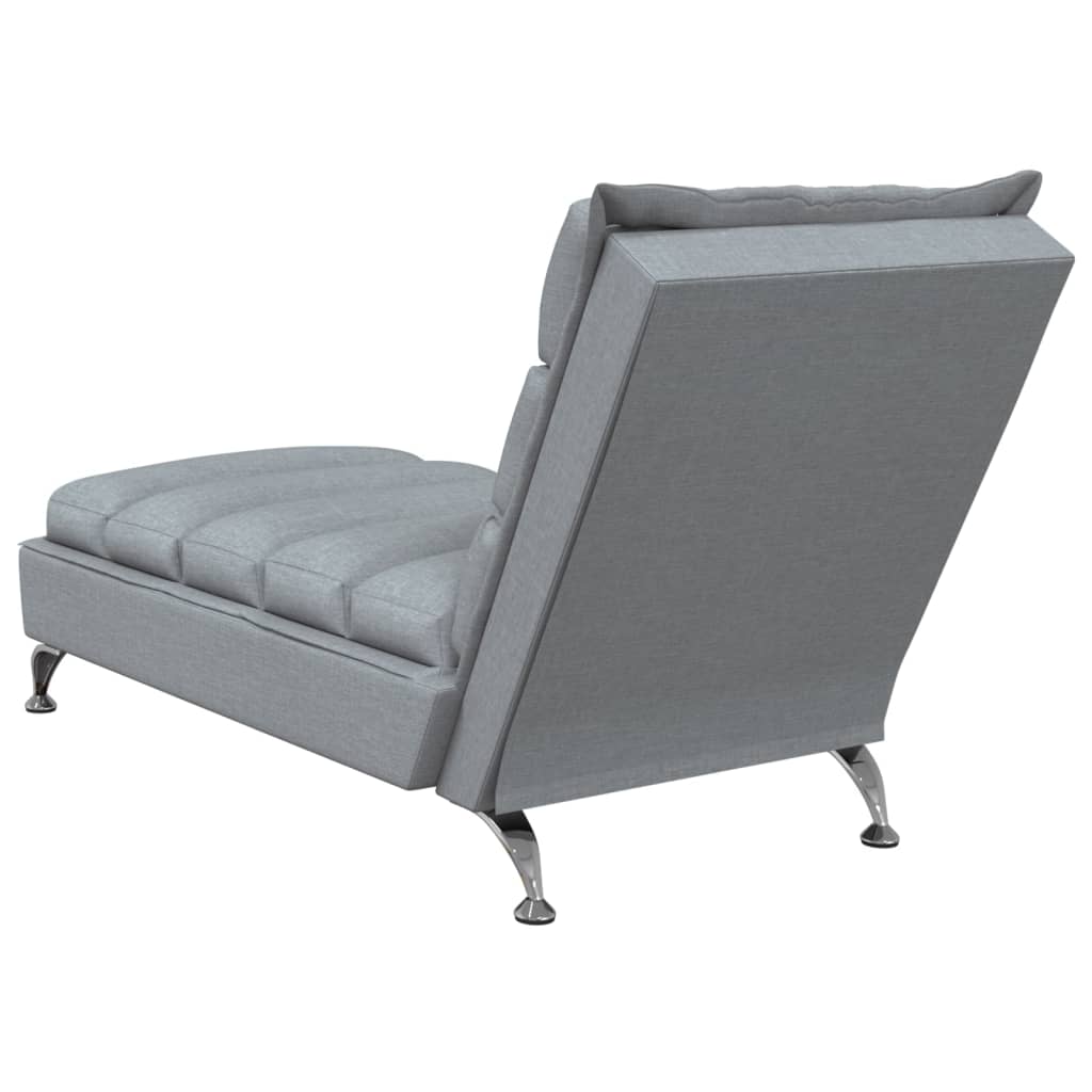vidaXL Șezlong cu perne, gri deschis, material textil