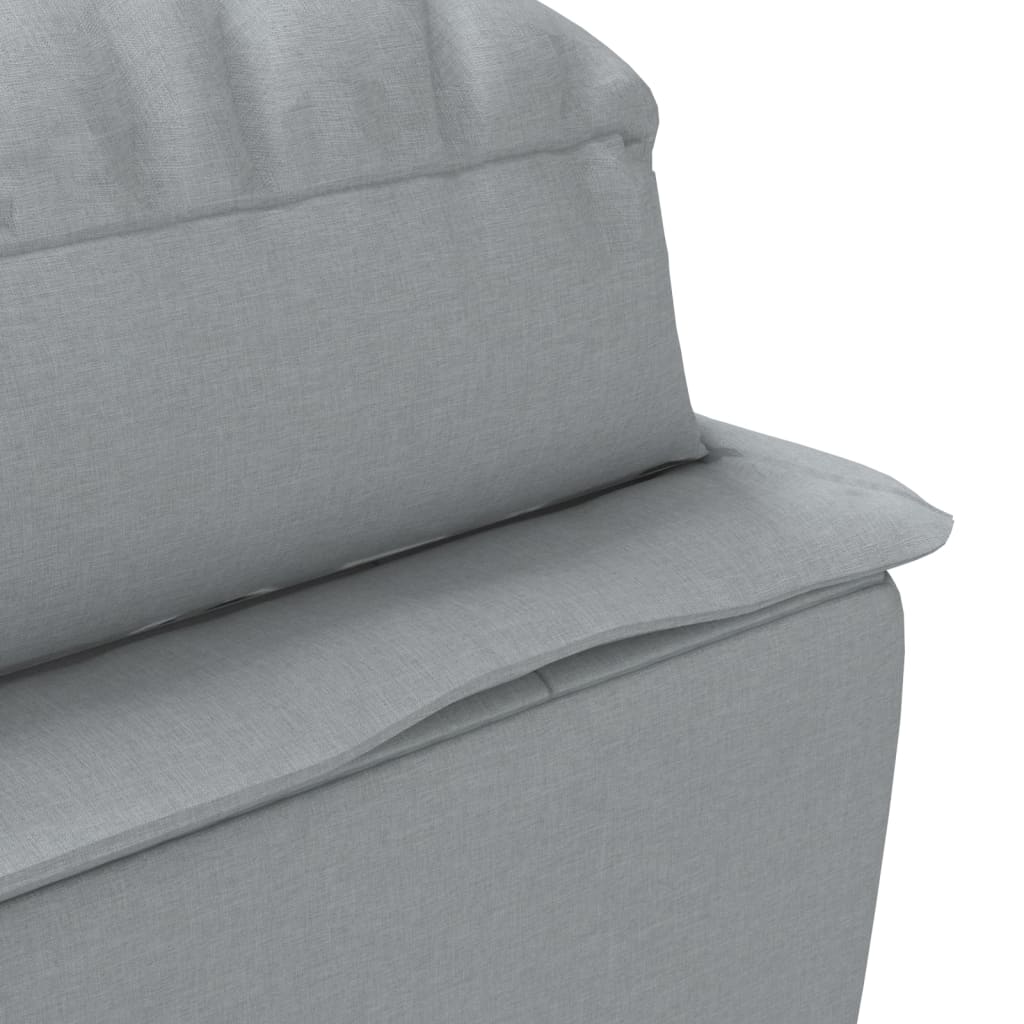 vidaXL Șezlong cu perne, gri deschis, material textil