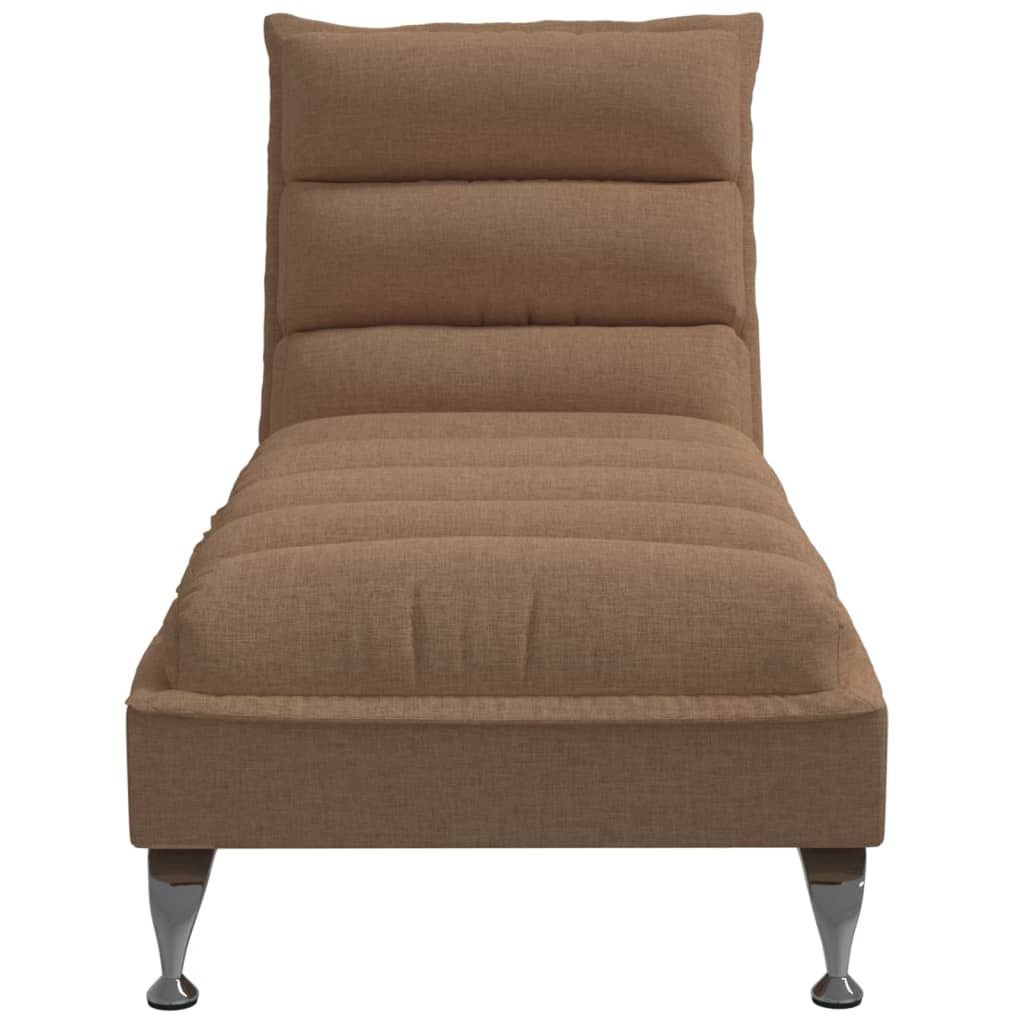 vidaXL Șezlong cu perne, maro, material textil vidaXL Șezlong cu perne, maro, material textil