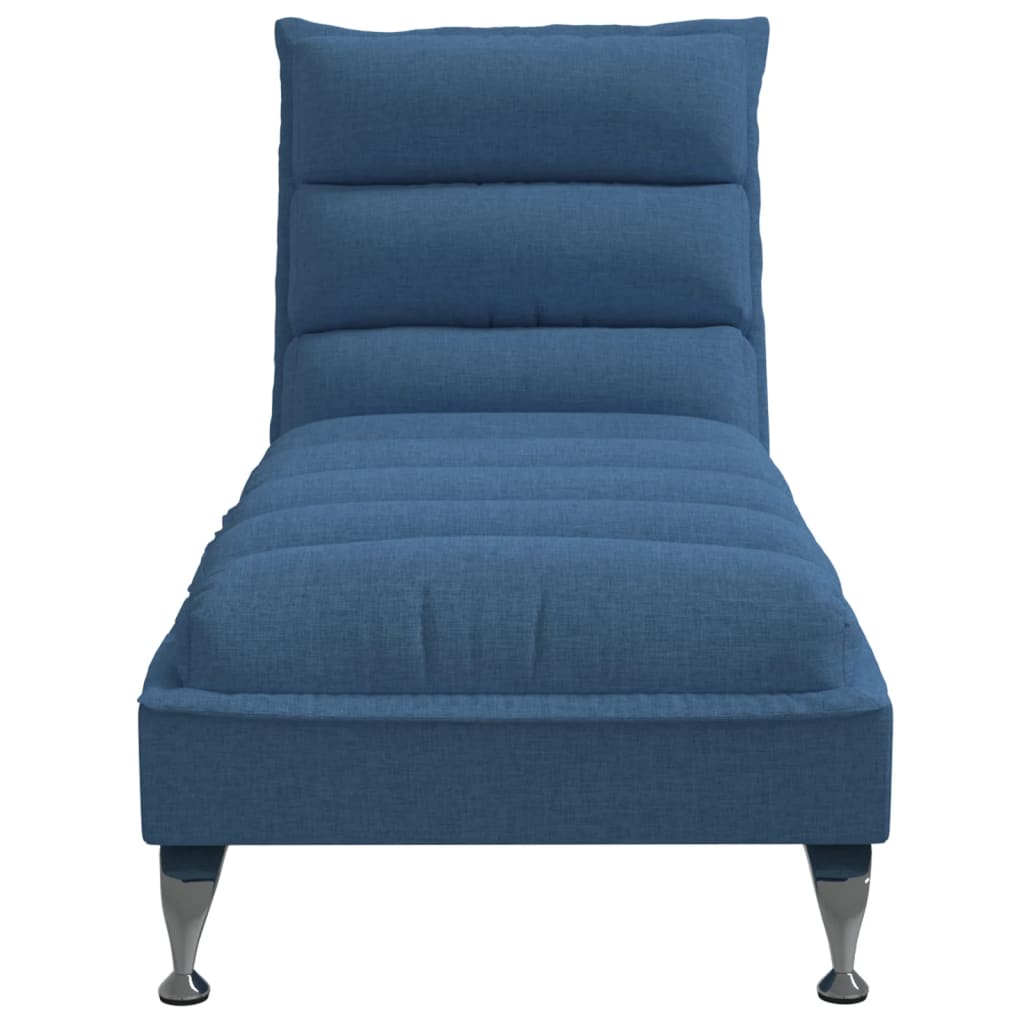 vidaXL Șezlong cu perne, albastru, material textil vidaXL Șezlong cu perne, albastru, material textil