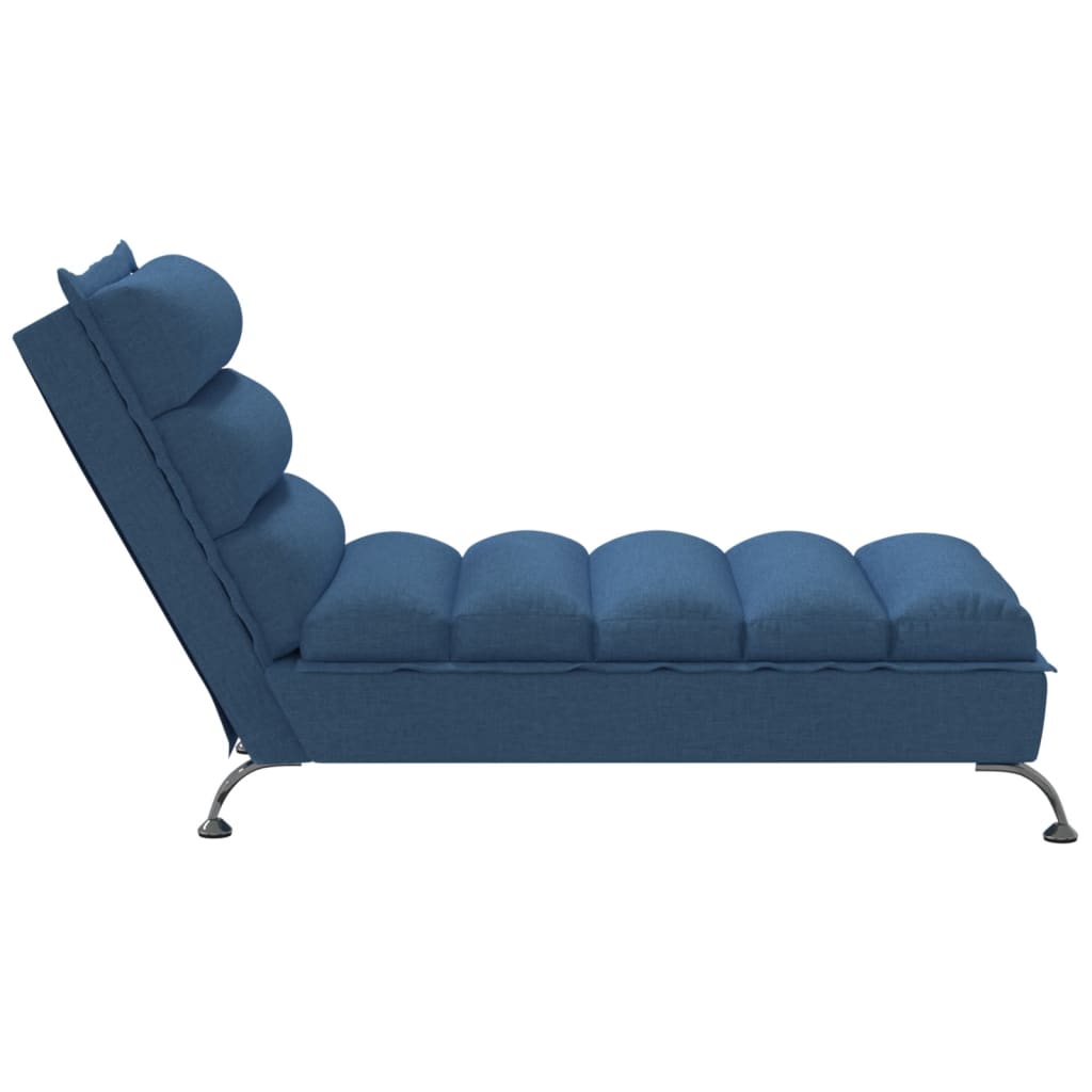 vidaXL Șezlong cu perne, albastru, material textil vidaXL Șezlong cu perne, albastru, material textil