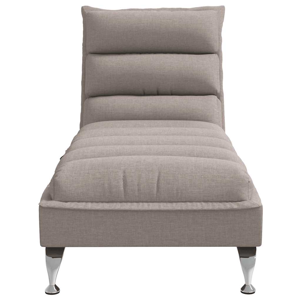 vidaXL Șezlong de masaj cu perne, gri taupe, material textil vidaXL Șezlong de masaj cu perne, gri taupe, material textil