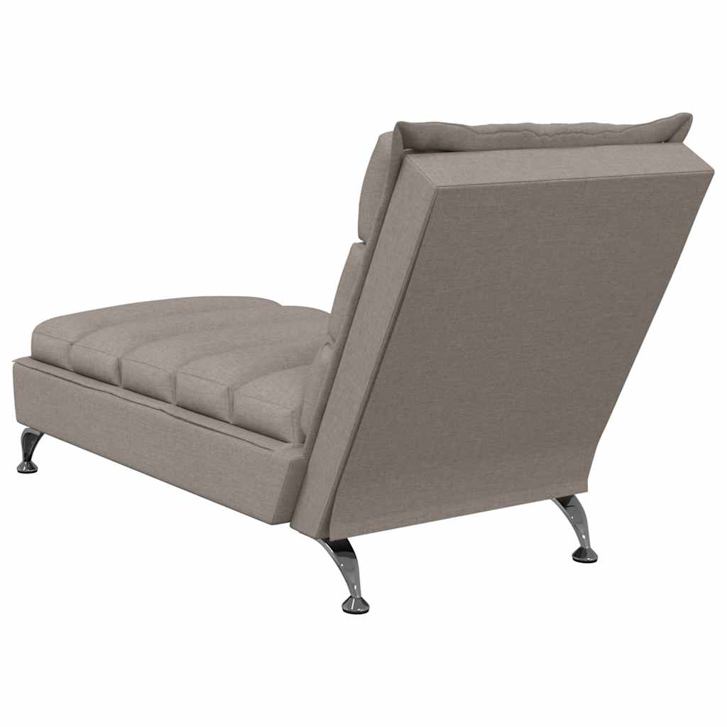 vidaXL Șezlong de masaj cu perne, gri taupe, material textil vidaXL Șezlong de masaj cu perne, gri taupe, material textil