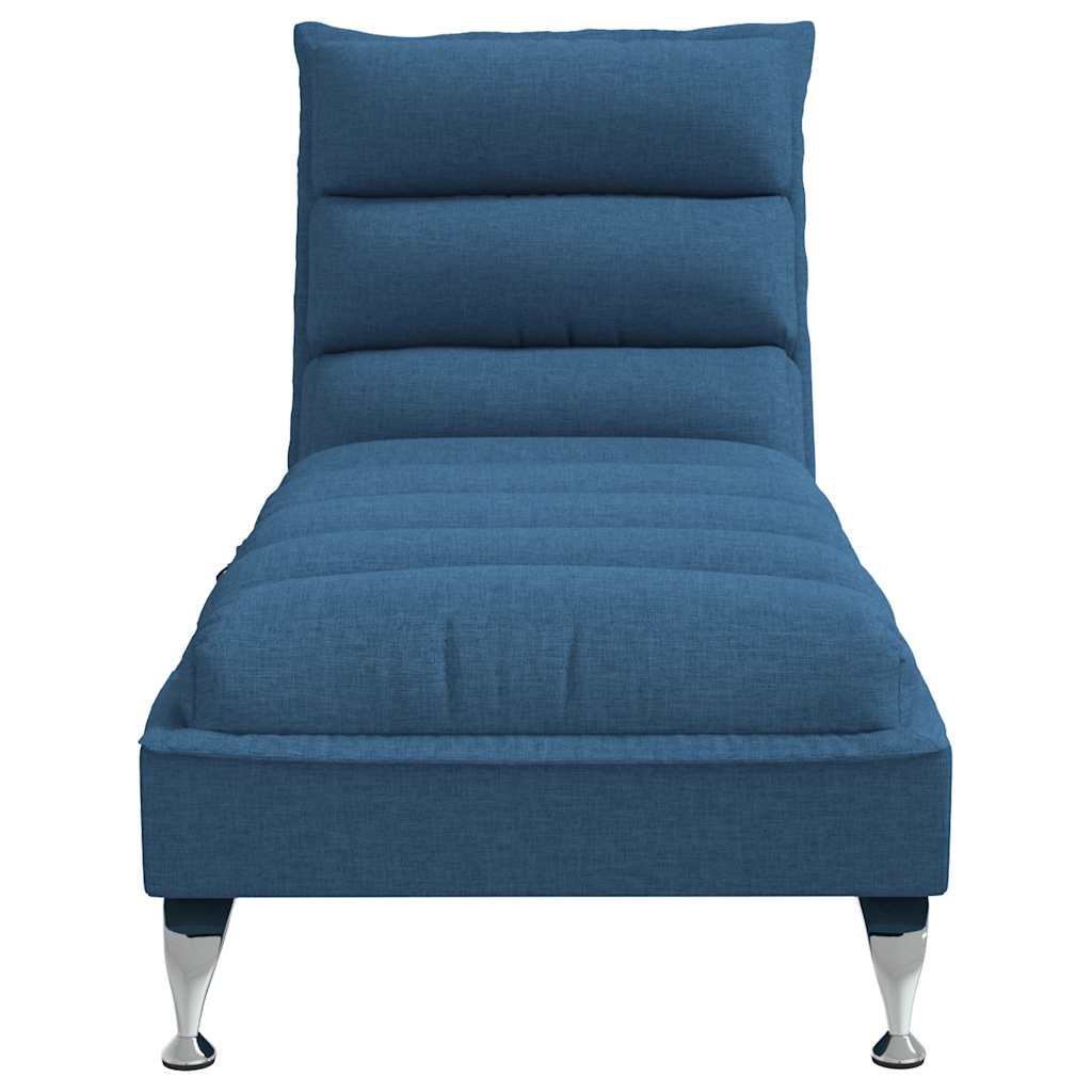 vidaXL Șezlong de masaj cu perne, albastru, material textil vidaXL Șezlong de masaj cu perne, albastru, material textil