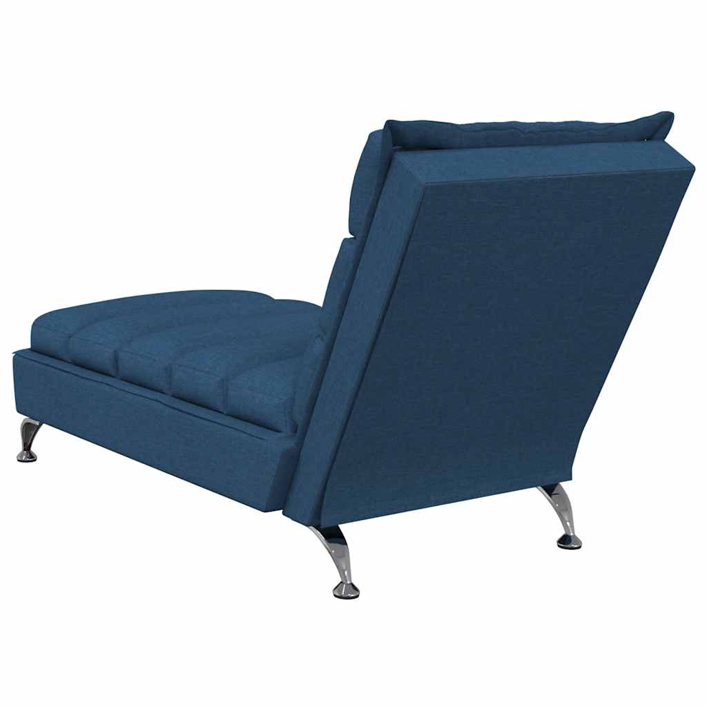 vidaXL Șezlong de masaj cu perne, albastru, material textil vidaXL Șezlong de masaj cu perne, albastru, material textil