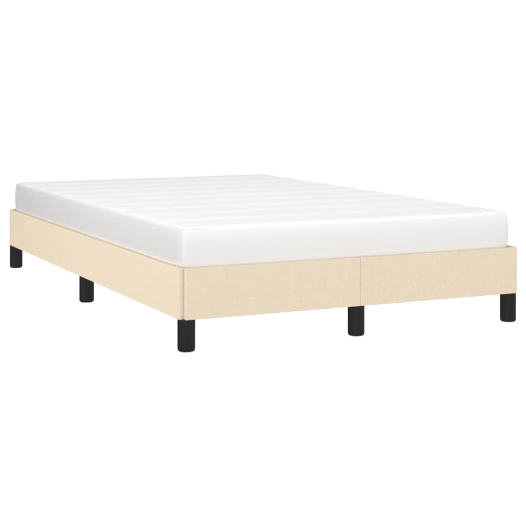 vidaXL Cadru de pat fără saltea cremă 120x190 cm țesătură