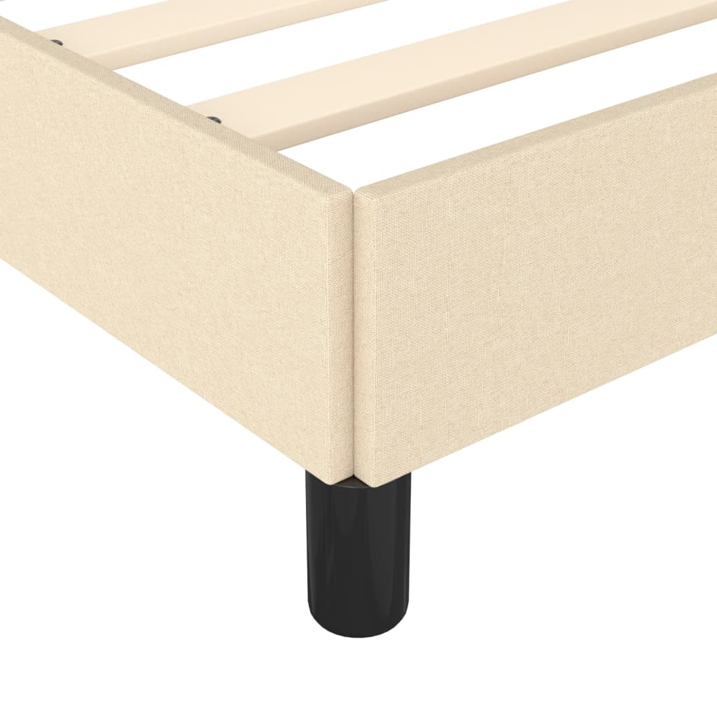 vidaXL Cadru de pat fără saltea cremă 120x190 cm țesătură