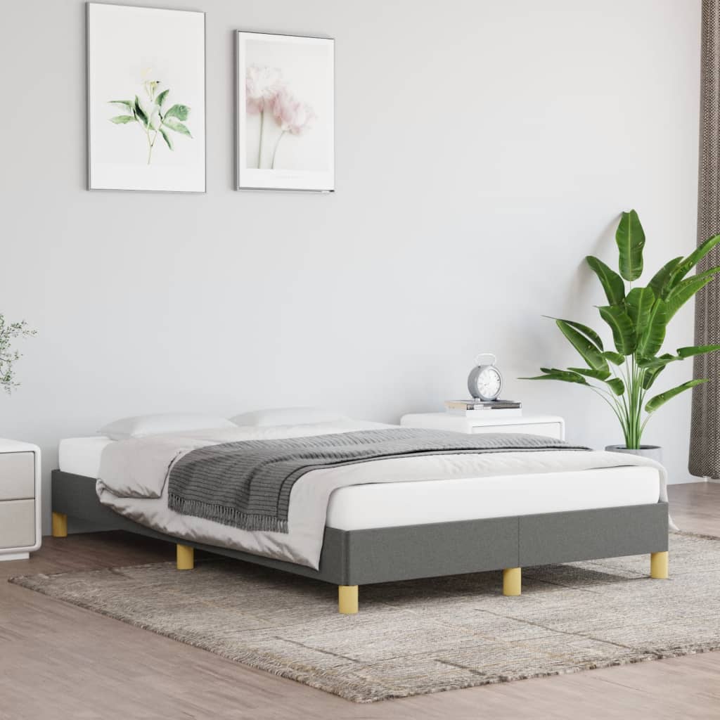 vidaXL Cadru de pat fără saltea gri închis 120x190 cm țesătură vidaXL Cadru de pat fără saltea gri închis 120x190 cm țesătură