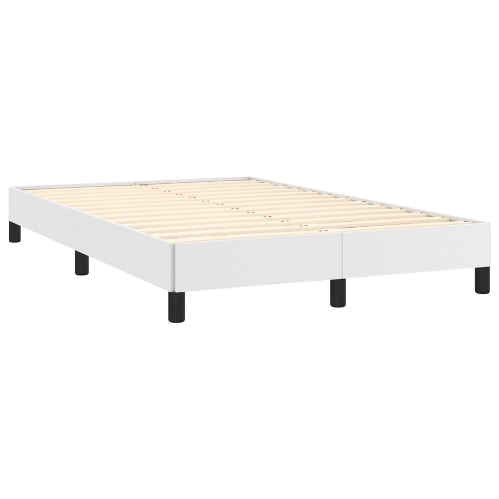 vidaXL Cadru de pat fără saltea alb 120x190 cm piele artificială