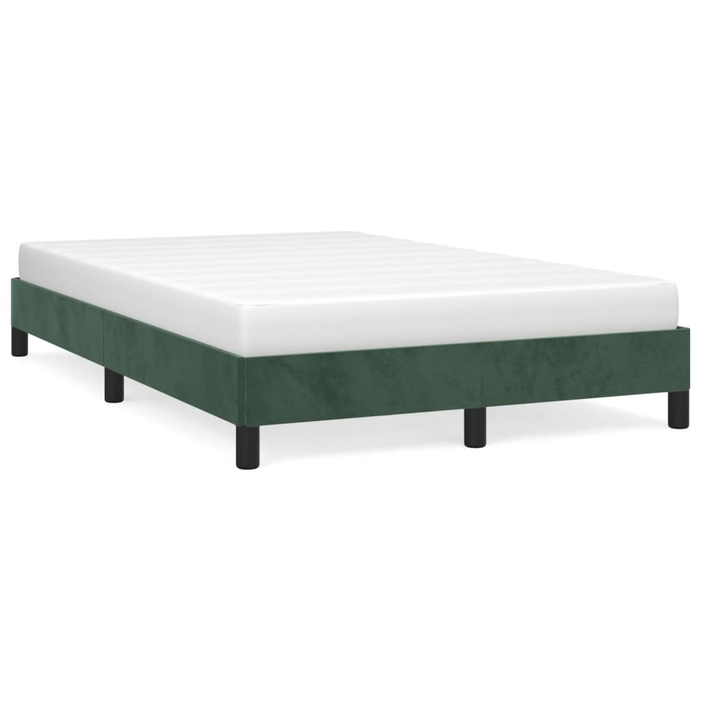 vidaXL Cadru de pat fără saltea verde închis 120x190 cm catifea