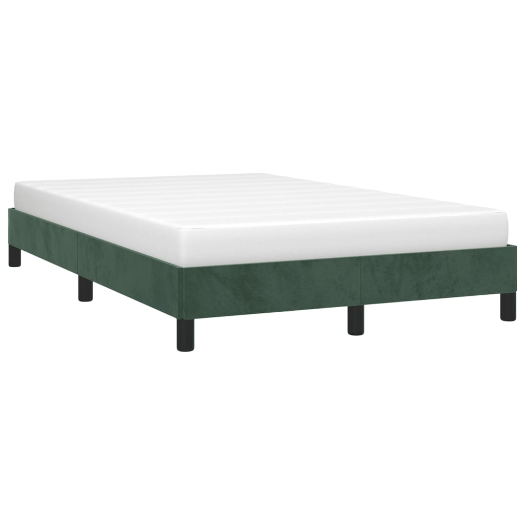 vidaXL Cadru de pat fără saltea verde închis 120x190 cm catifea