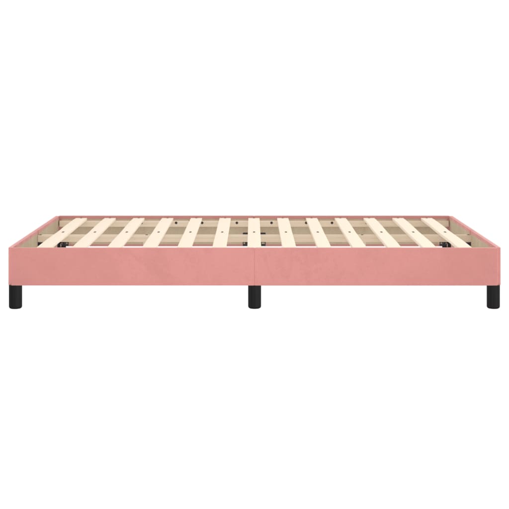 vidaXL Cadru de pat fără saltea roz 120x190 cm catifea vidaXL Cadru de pat fără saltea roz 120x190 cm catifea