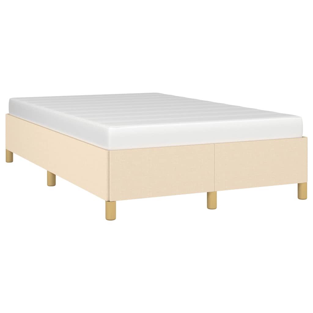 vidaXL Cadru de pat fără saltea cremă 120x190 cm țesătură