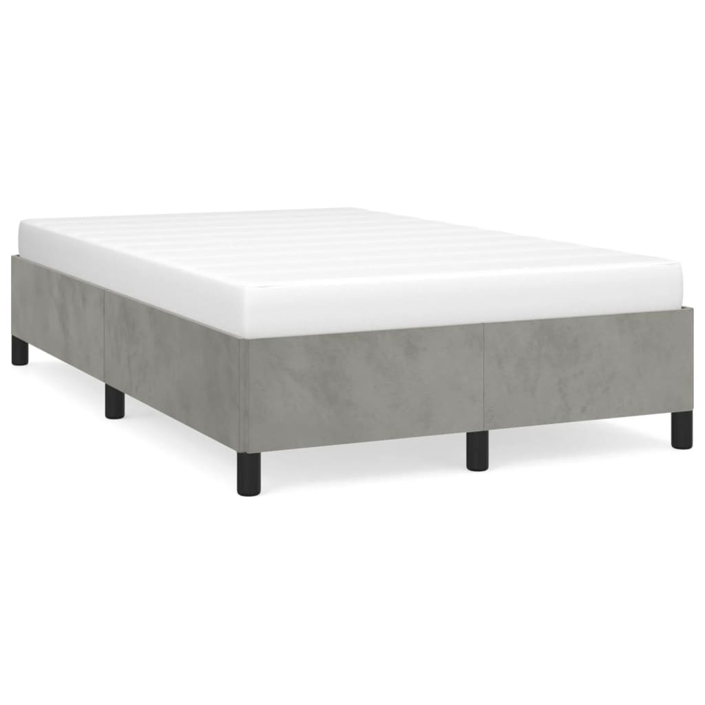 vidaXL Cadru de de pat fără saltea Gri deschis 120x190 cm catifea
