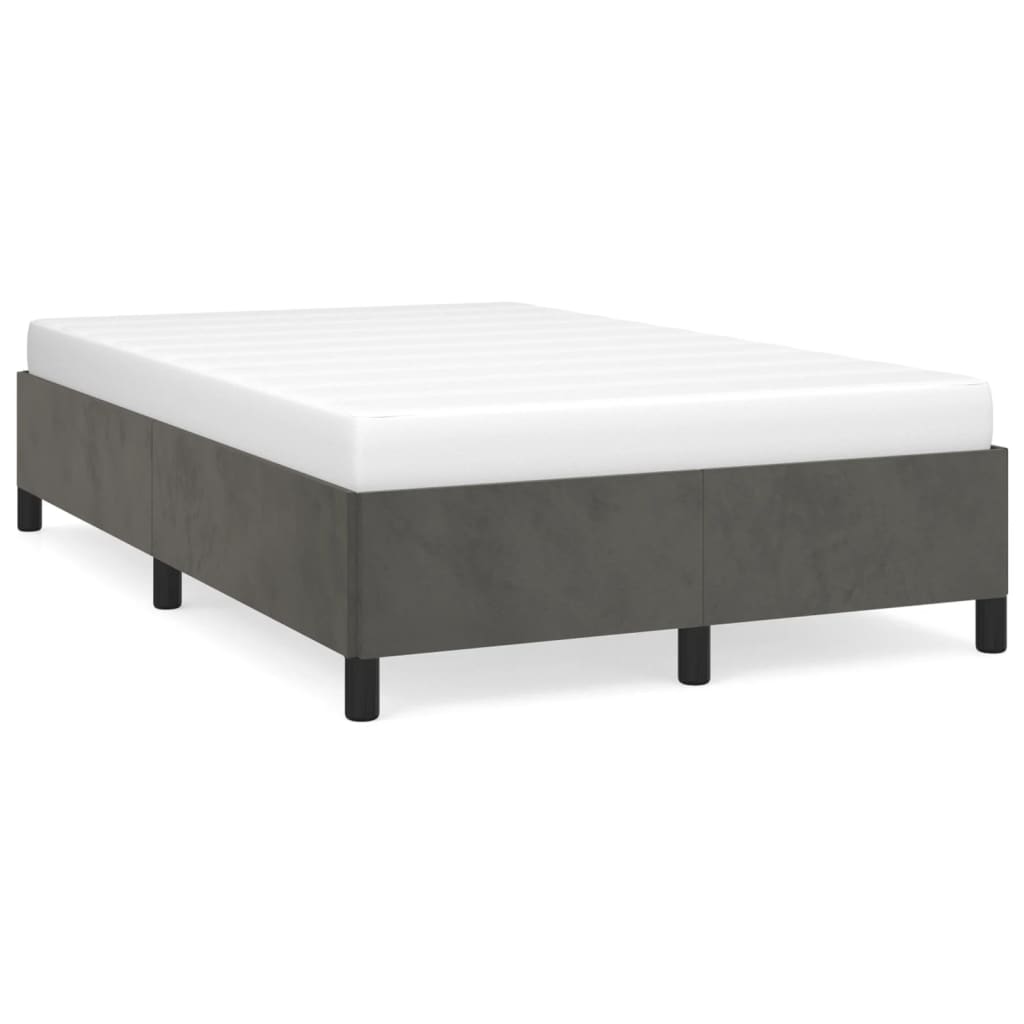 vidaXL Cadru de pat fără saltea Gri închis 120x190 cm catifea