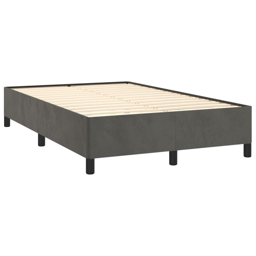 vidaXL Cadru de pat fără saltea Gri închis 120x190 cm catifea