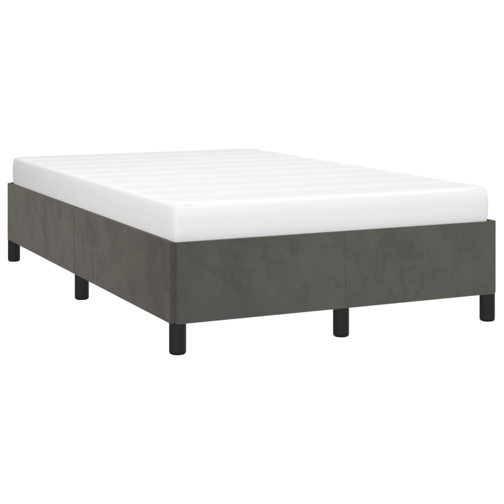 vidaXL Cadru de pat fără saltea Gri închis 120x190 cm catifea