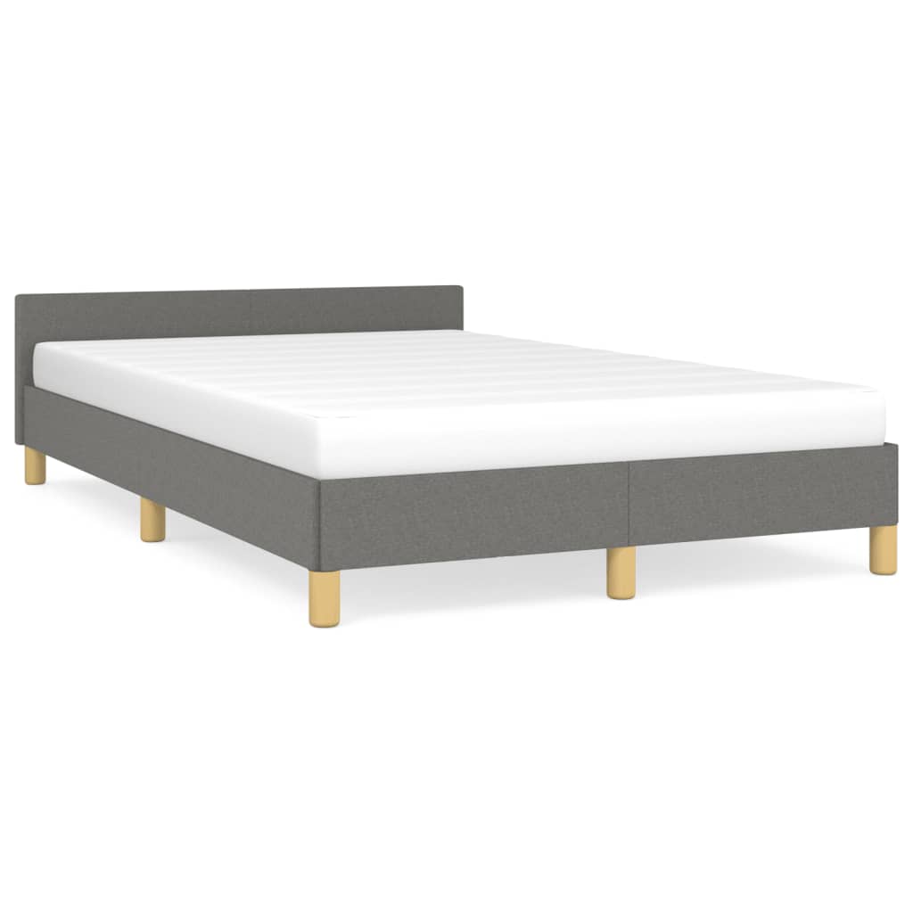 vidaXL Cadru de pat fără saltea gri închis 120x190 cm țesătură