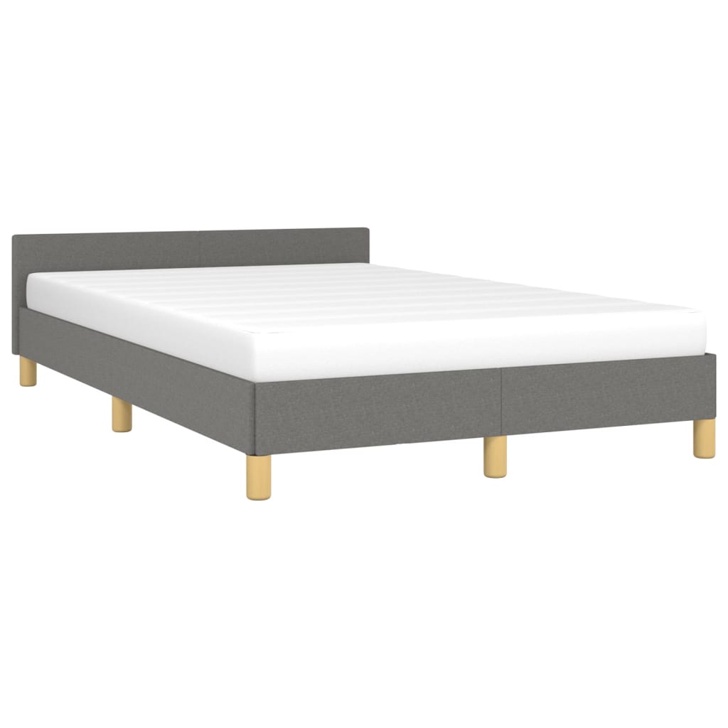 vidaXL Cadru de pat fără saltea gri închis 120x190 cm țesătură