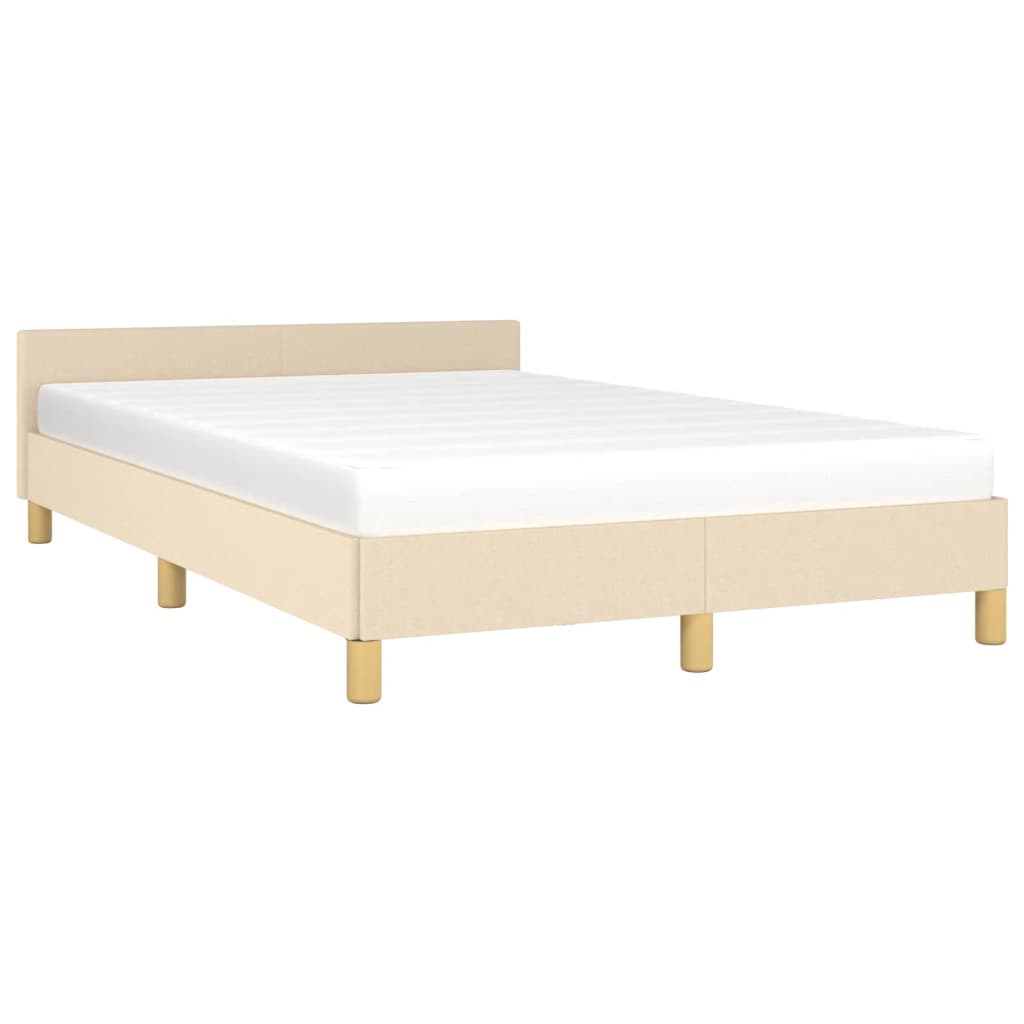 vidaXL Cadru de pat fără saltea cremă 120x190 cm țesătură