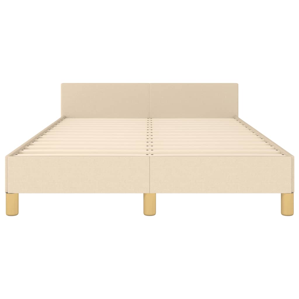 vidaXL Cadru de pat fără saltea cremă 120x190 cm țesătură