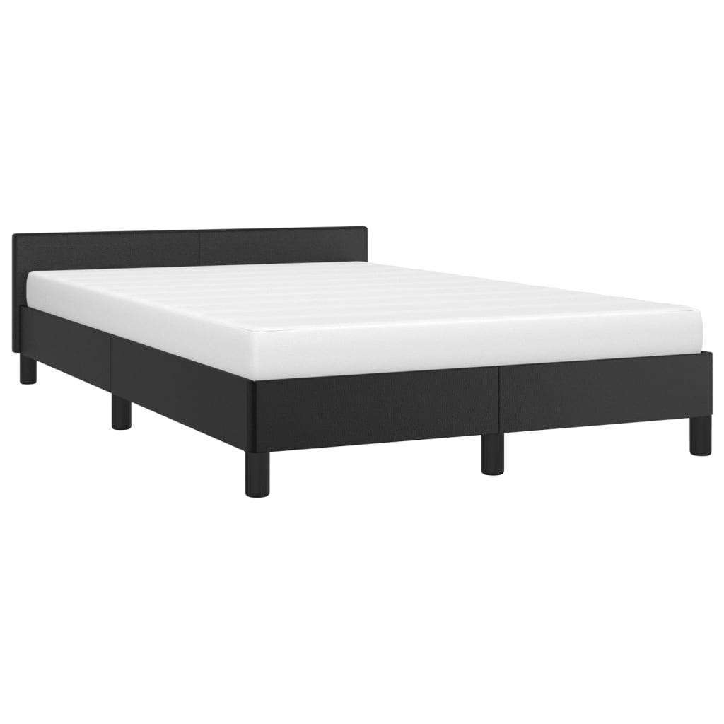 vidaXL Cadru de pat fără saltea Negru piele artificială