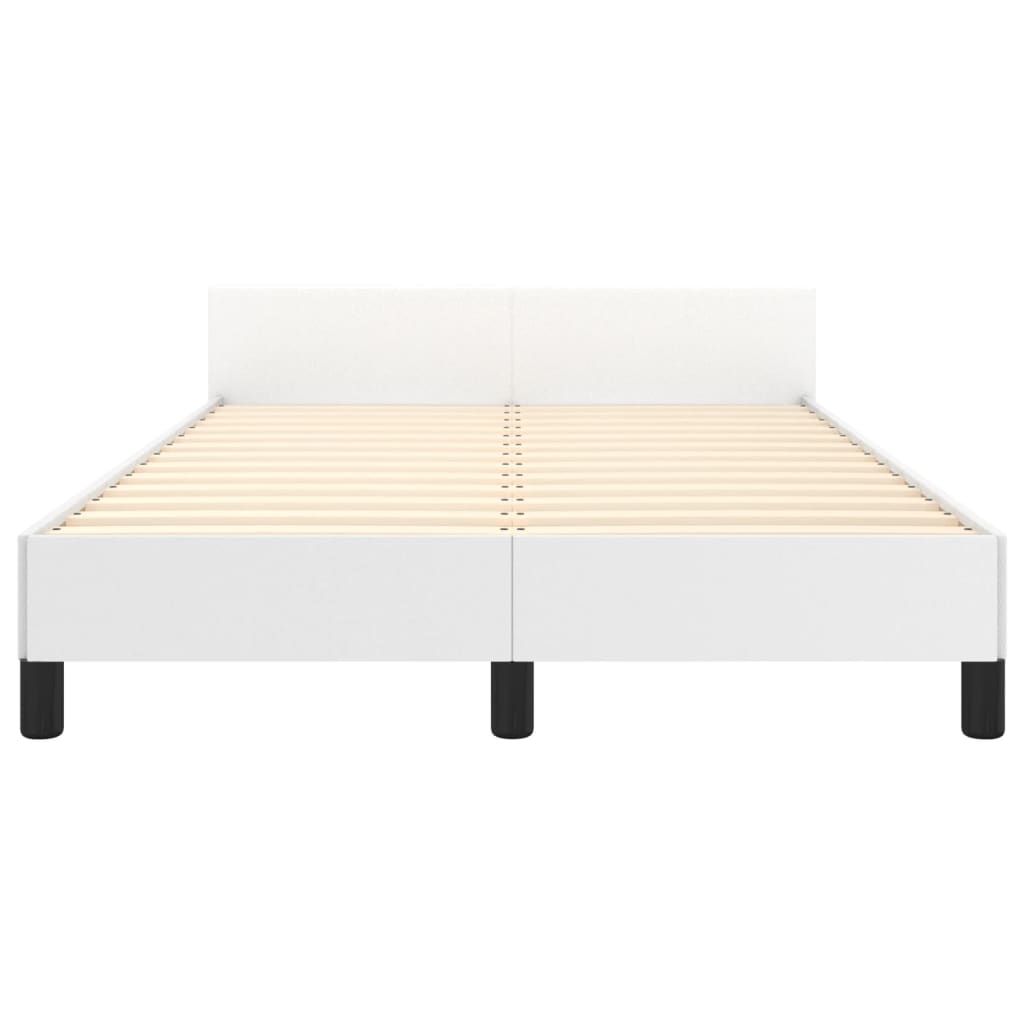 vidaXL Cadru de pat fără saltea alb 120x190 cm piele artificială