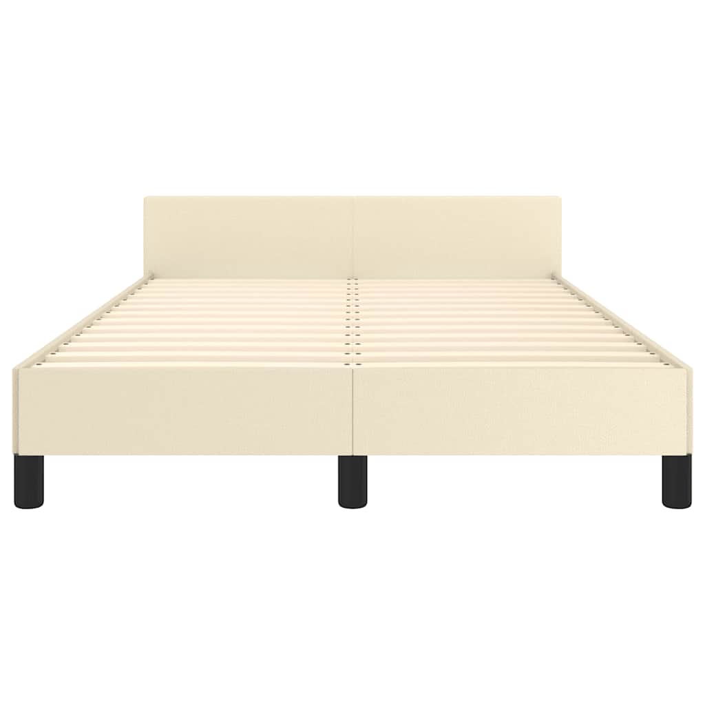 vidaXL Cadru de pat fără saltea cremă 120x190 cm piele artificială