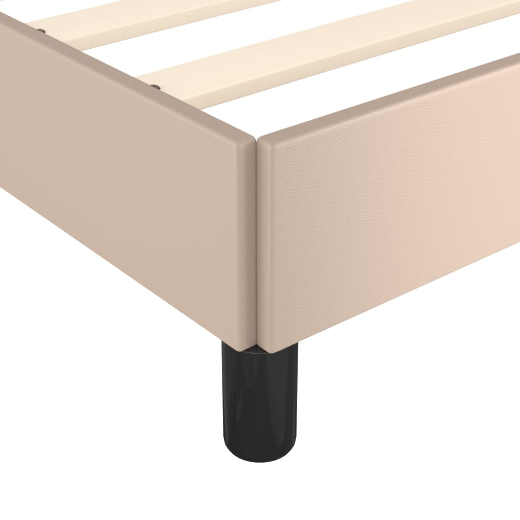 vidaXL Cadru de pat fără saltea cappuccino 120x190cm piele artificială