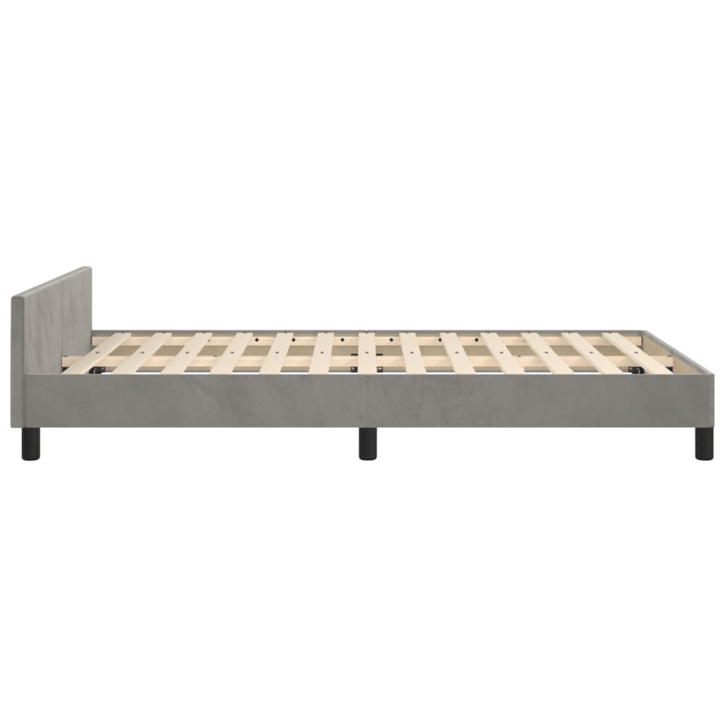 vidaXL Cadru de de pat fără saltea Gri deschis 120x190 cm catifea