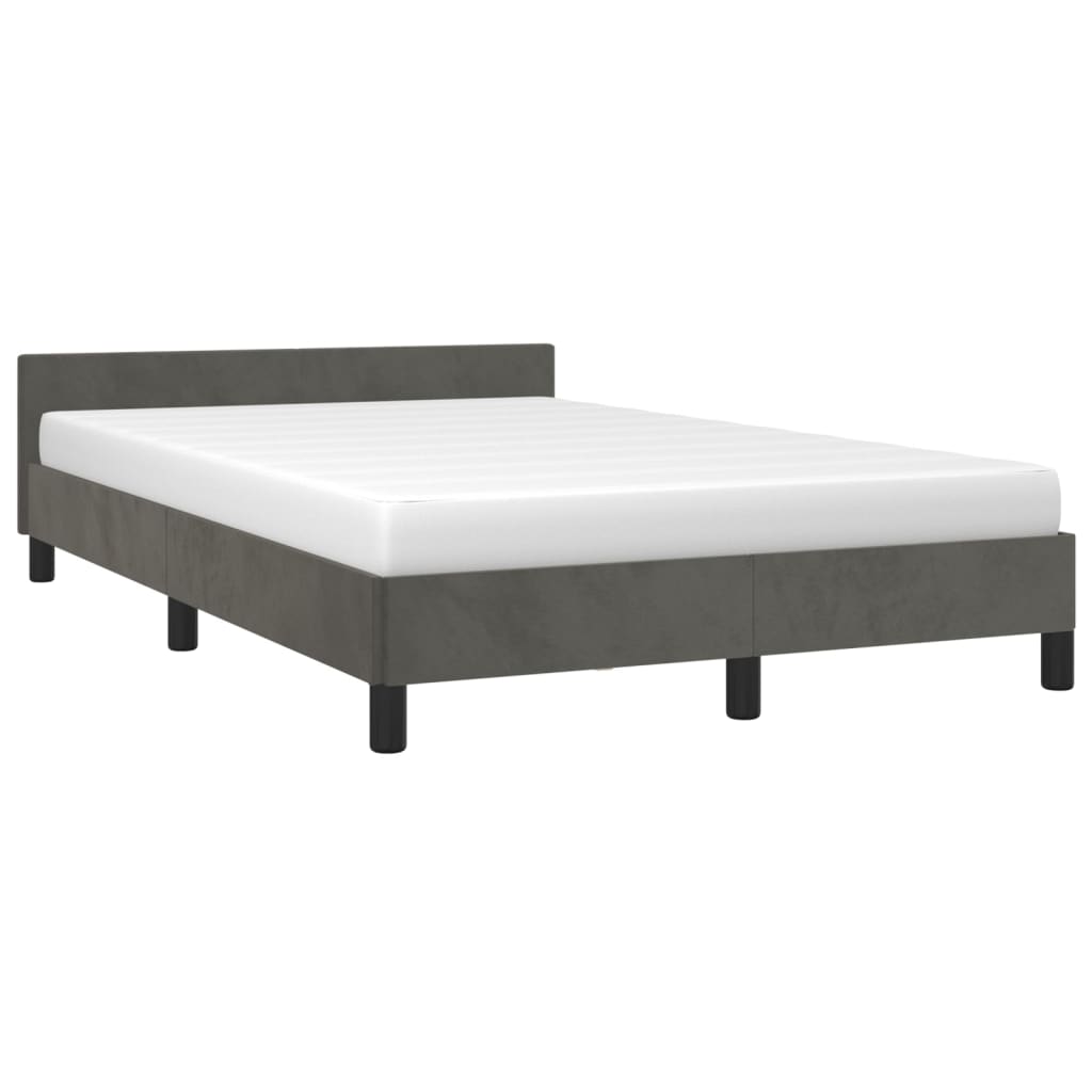 vidaXL Cadru de pat fără saltea Gri închis 120x190 cm catifea