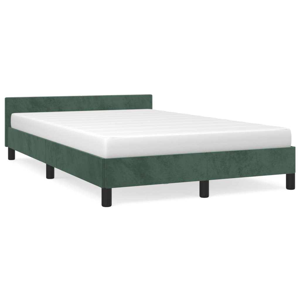 vidaXL Cadru de pat fără saltea verde închis 120x190 cm catifea