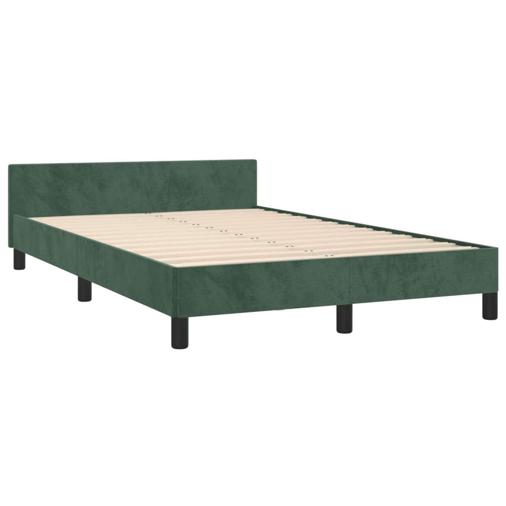vidaXL Cadru de pat fără saltea verde închis 120x190 cm catifea