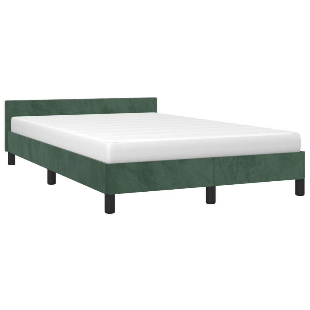 vidaXL Cadru de pat fără saltea verde închis 120x190 cm catifea