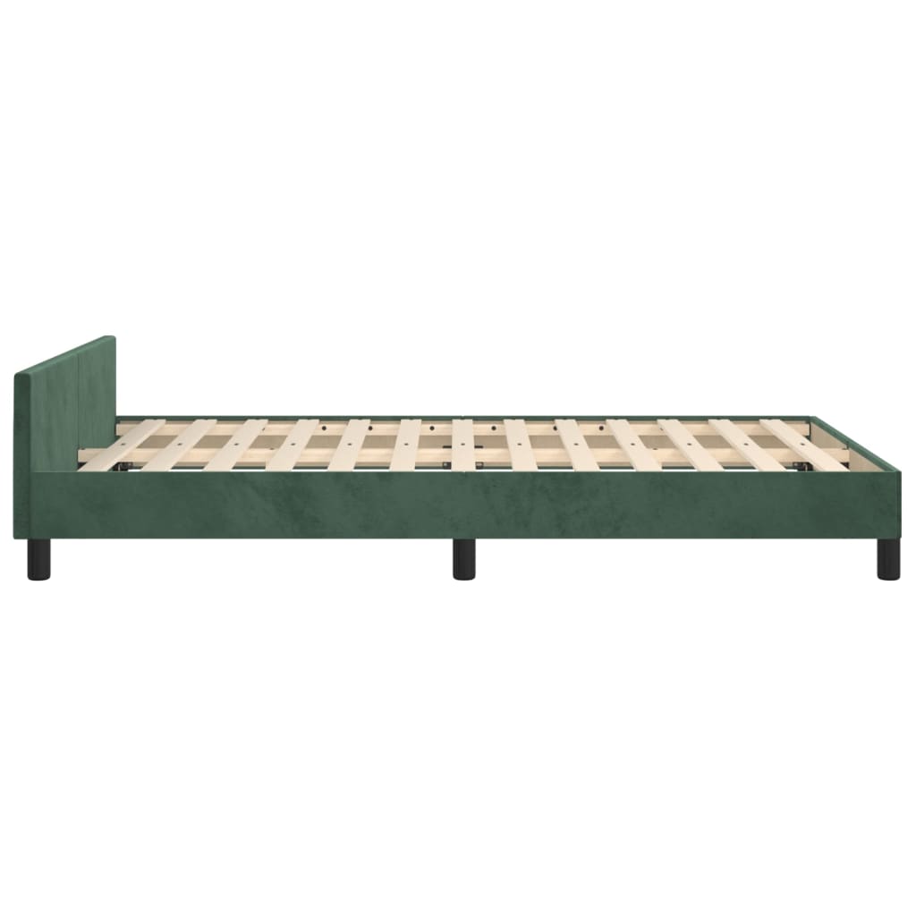 vidaXL Cadru de pat fără saltea verde închis 120x190 cm catifea