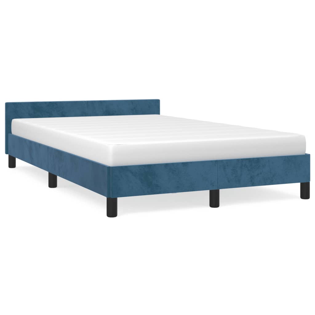 vidaXL Cadru de pat fără saltea albastru închis 120x190 cm catifea