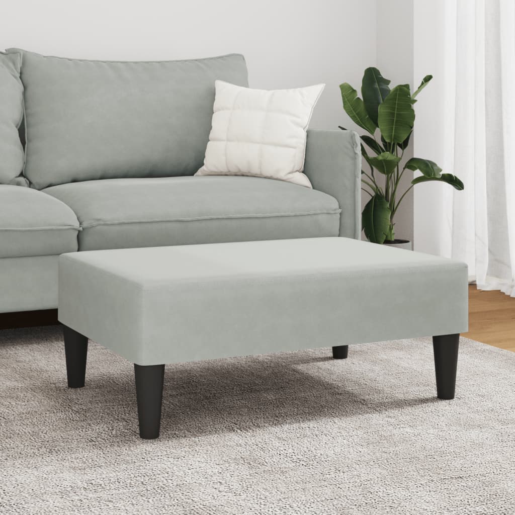 vidaXL Taburet, gri deschis, 77x55x31 cm, catifea vidaXL Taburet, gri deschis, 77x55x31 cm, catifea