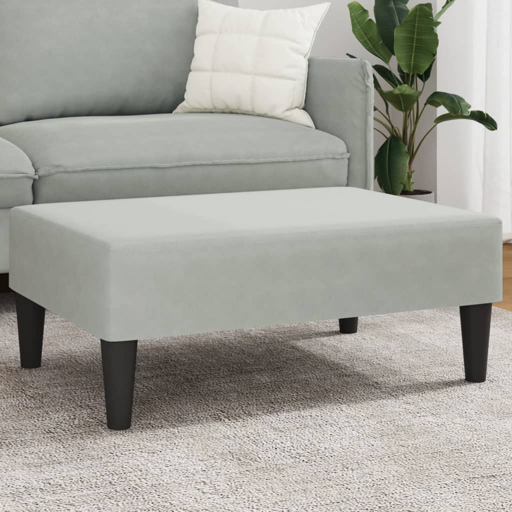 vidaXL Taburet, gri deschis, 77x55x31 cm, catifea vidaXL Taburet, gri deschis, 77x55x31 cm, catifea