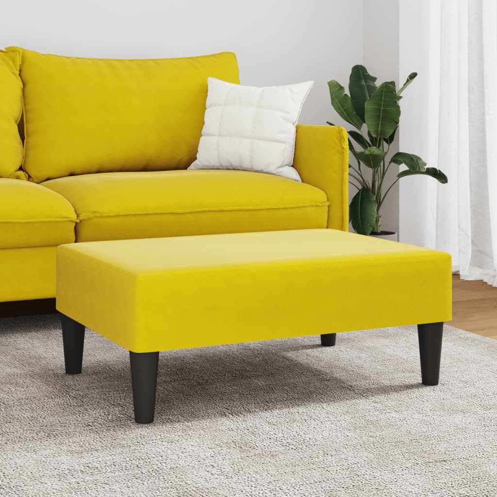 vidaXL Taburet, galben, 77x55x31 cm, catifea vidaXL Taburet, galben, 77x55x31 cm, catifea