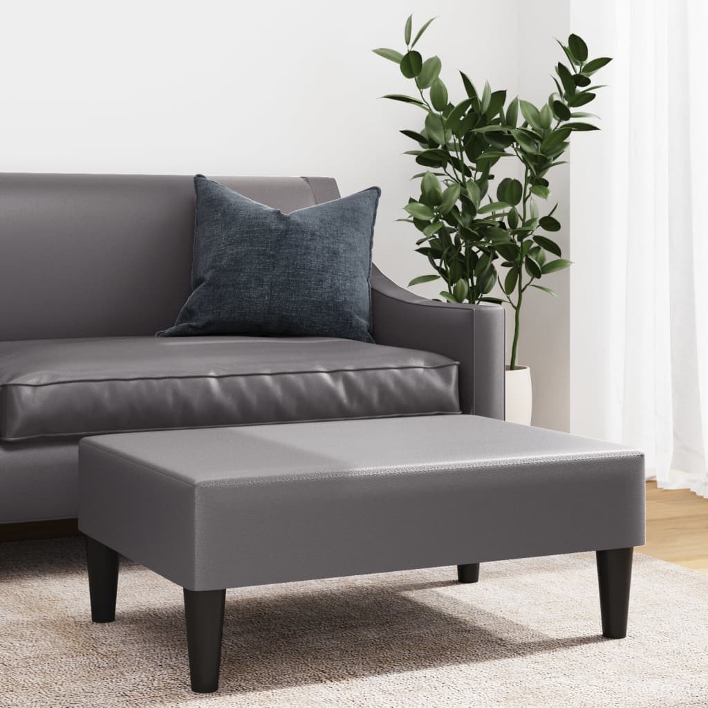 vidaXL Taburet, gri, 77x55x31 cm, piele ecologică vidaXL Taburet, gri, 77x55x31 cm, piele ecologică