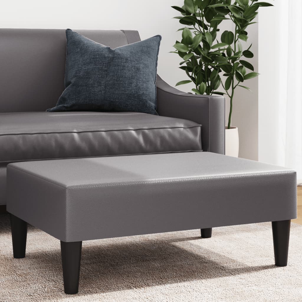 vidaXL Taburet, gri, 77x55x31 cm, piele ecologică vidaXL Taburet, gri, 77x55x31 cm, piele ecologică