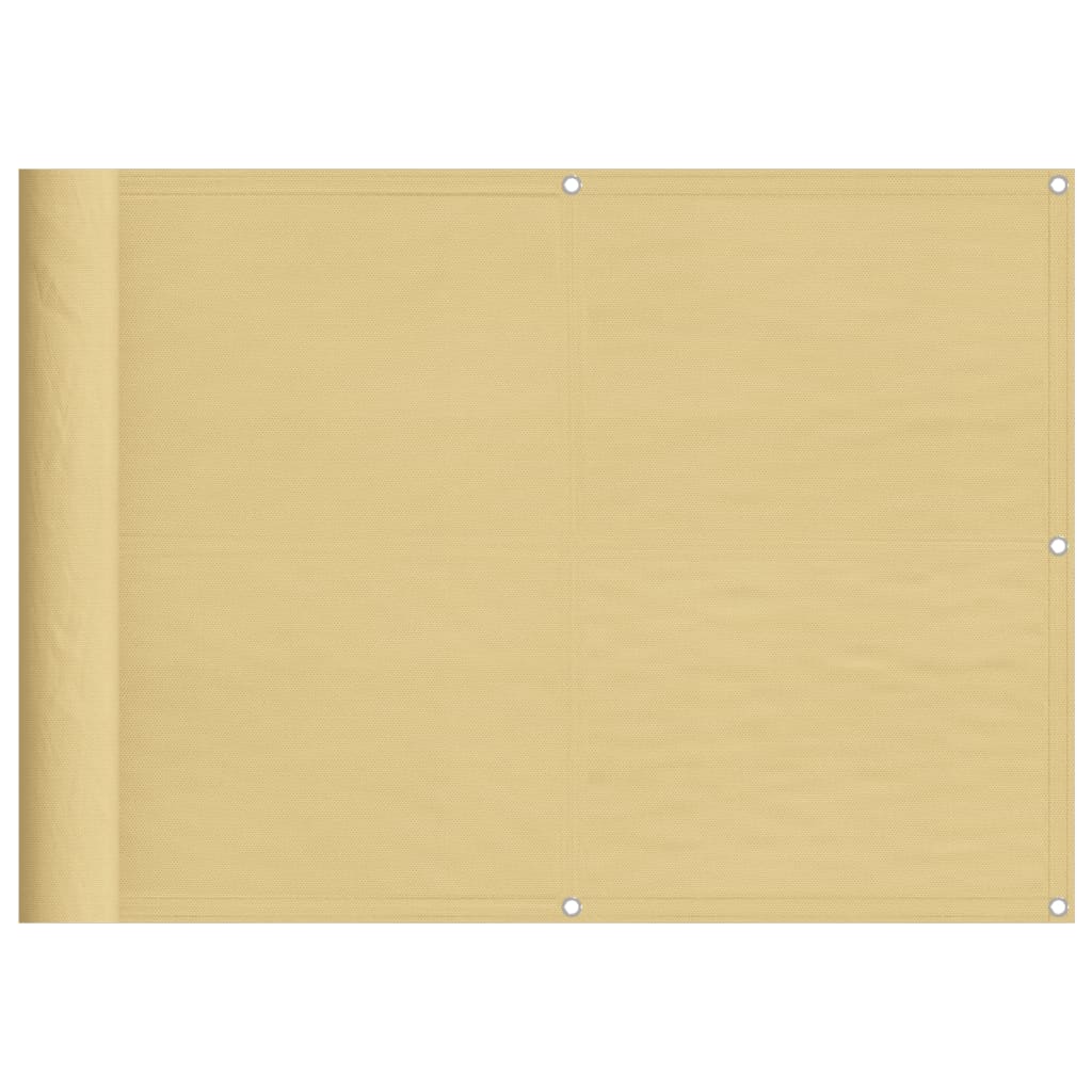 vidaXL Paravan de balcon, nisipiu, 75x400 cm, 100% poliester oxford