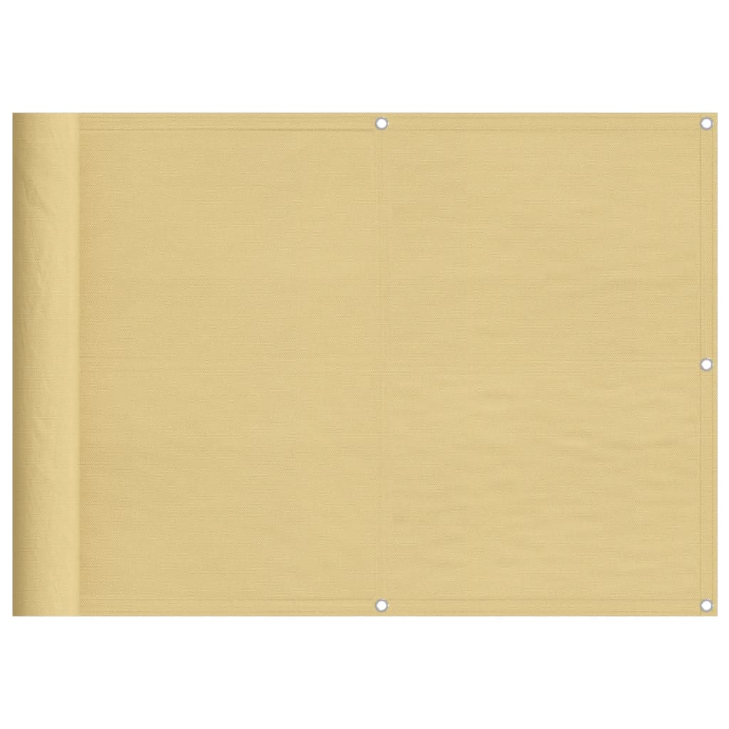 vidaXL Paravan de balcon, nisipiu, 75x500 cm, 100% poliester oxford