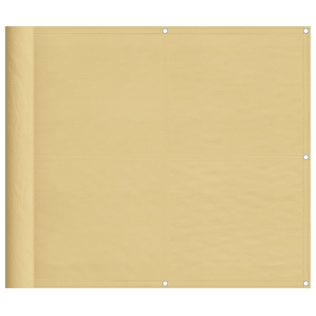 vidaXL Paravan de balcon, nisipiu, 90x500 cm, 100% poliester oxford