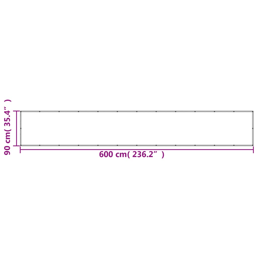 vidaXL Paravan de balcon, nisipiu, 90x600 cm, 100% poliester oxford