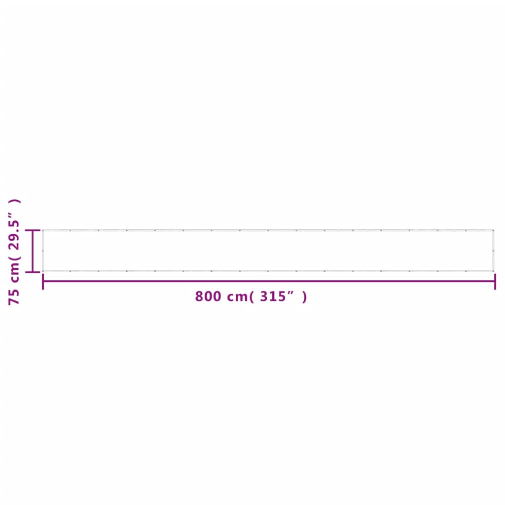 vidaXL Paravan de balcon, negru, 75x800 cm, 100% poliester oxford