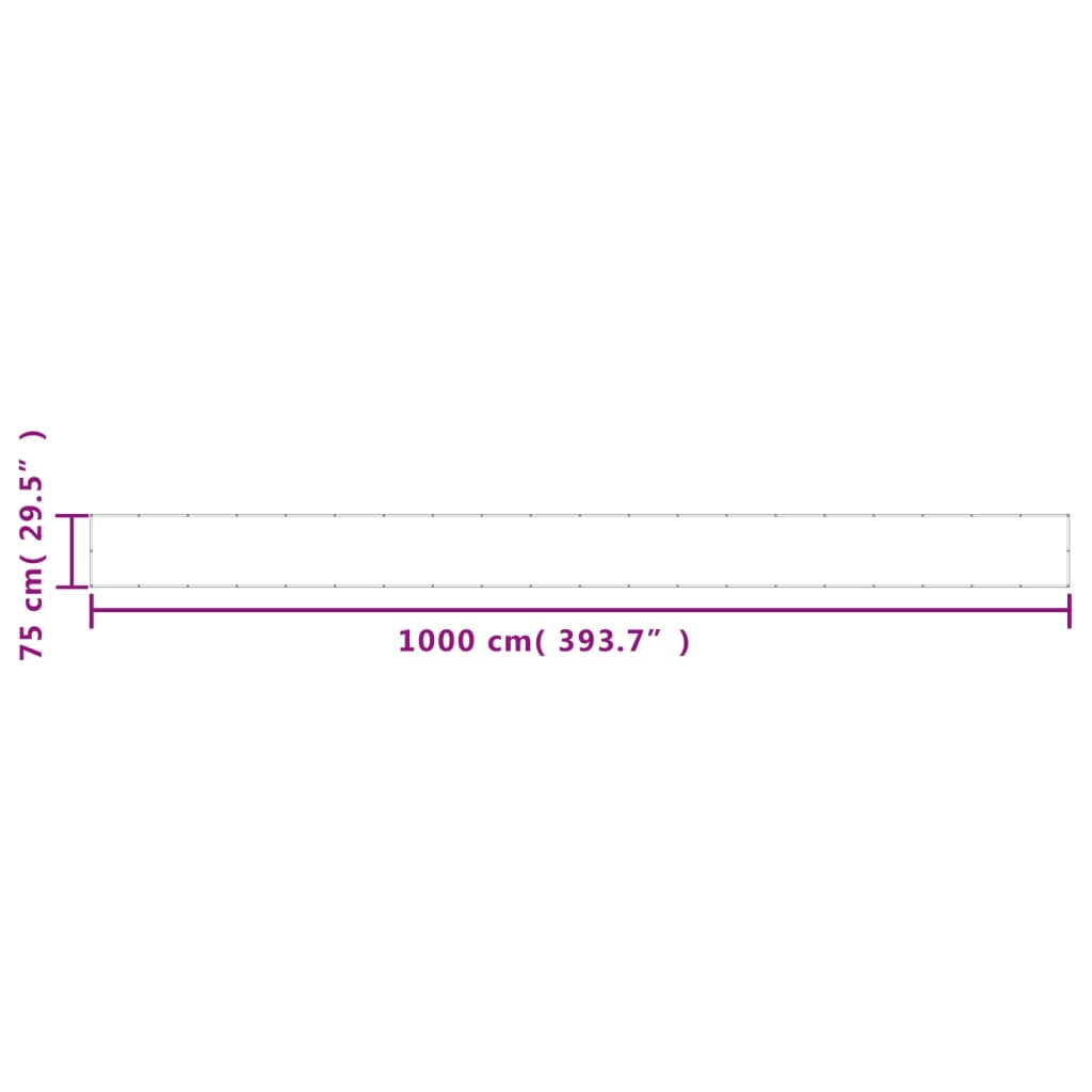 vidaXL Paravan de balcon, negru, 75x1000 cm, 100% poliester oxford