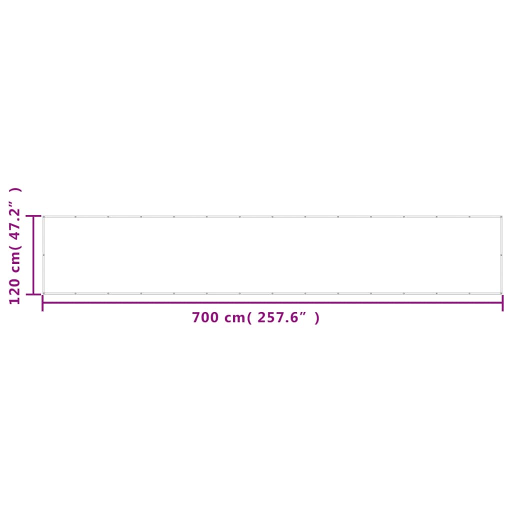 vidaXL Paravan de balcon, negru, 120x700 cm, 100% poliester oxford