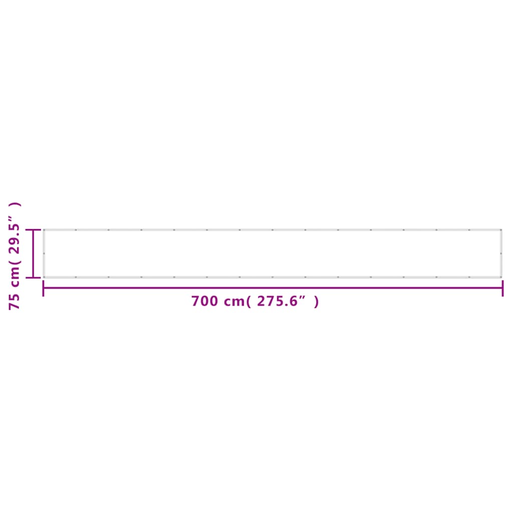 vidaXL Paravan de balcon, maro, 75x700 cm, 100% poliester oxford